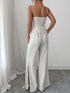'Ari' Cutout Button Cami and Wide Leg Pants Set - Celes Fashion